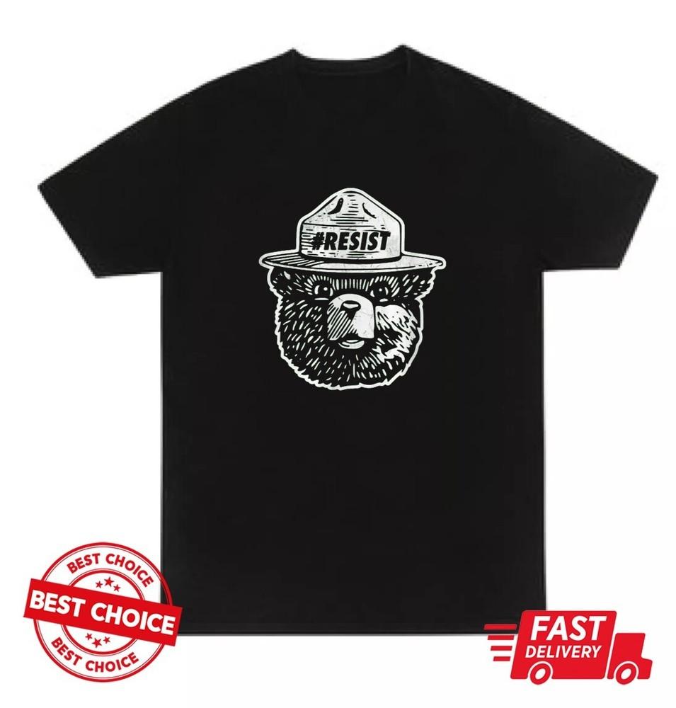 Alt National Parks Service Resist Bear Fitted Scoop Unisex Black T-shirt
