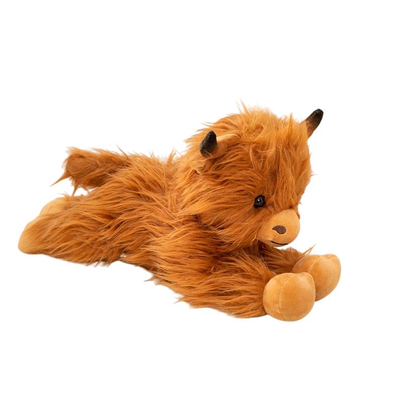 Highland Cow Plush Doll - Long-haired Scottish Animal Simulation