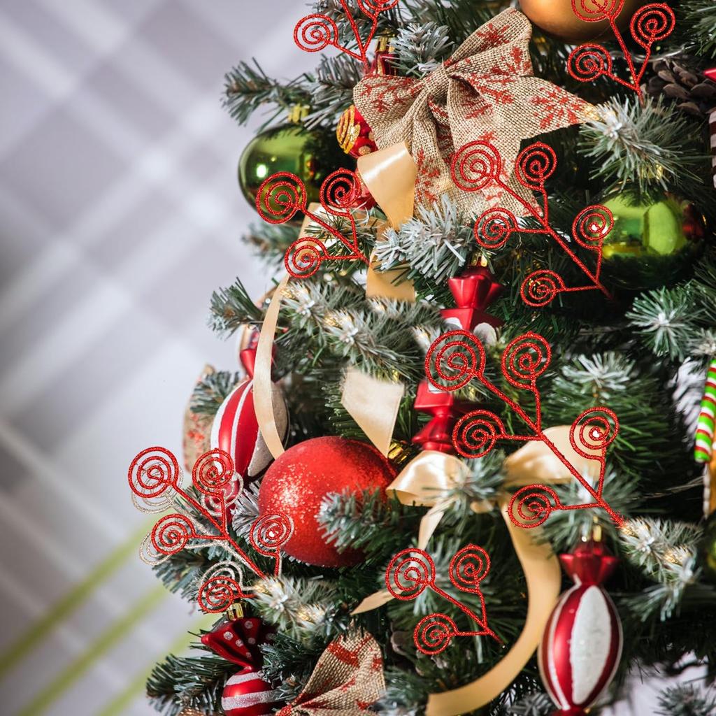 20 шт. Искусственные рождественские украшения, блестящие вьющиеся леденцы для рождественского декора