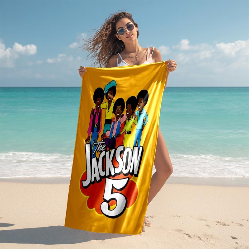 proof beach towel with The Jackson pattern - soft,absorbent,quick-drying,machine washable - perfect for swimming,camping,bathing