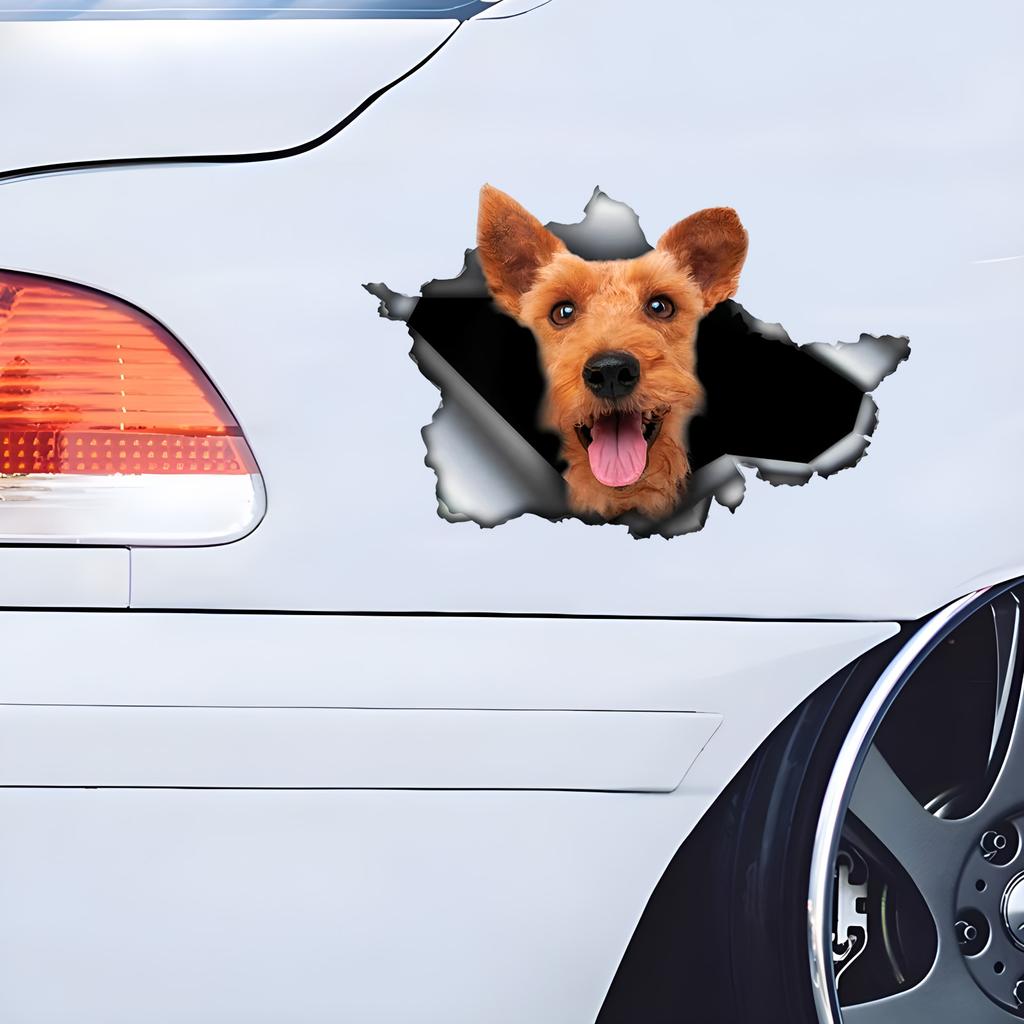 Welsh Terrier Car Stickers Funny Waterproof Vinyl Decal Motorcycle Decorative Accessories, Used for Car, Motorcycle, Laptop, Van