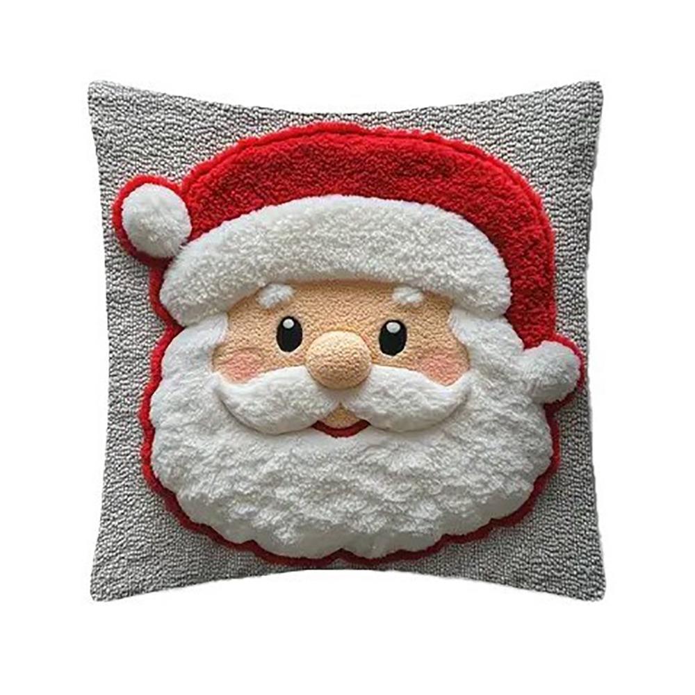 2D Printed Pillowcase Santa Claus Plush Pillow Cover Christmas Throw Pillow Cover  Home Decoration