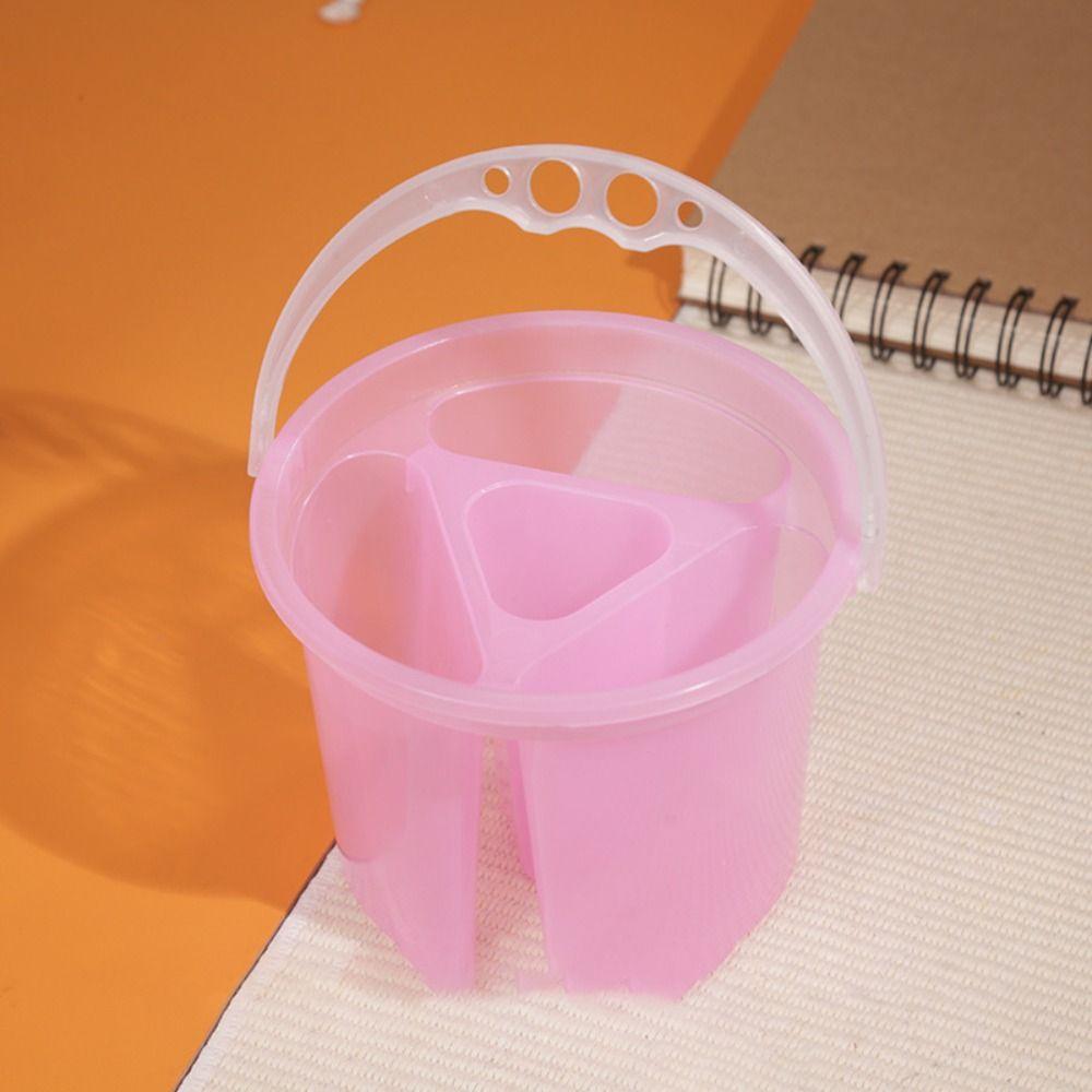 2 Pcs Thickened Design Paint Brush Wash Bucket Multifunctional Painting Pen Holder Art Student