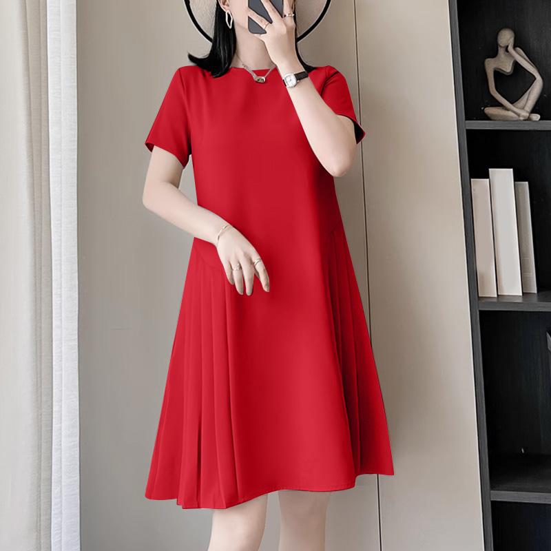 ZANZEA Женское повседневное платье с круглым вырезом и коротким рукавом