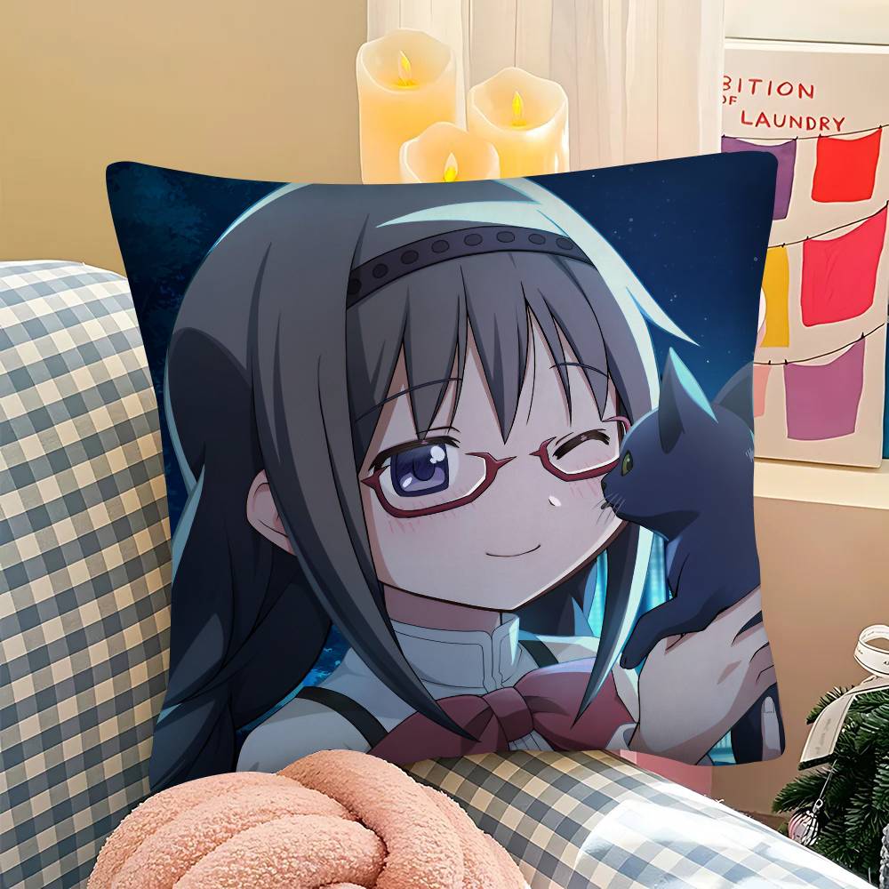 1pc Akemi Homura Pillow Case Fashion Square Pillowcase Bedroom Sofa Room Ins Decoration Leisure