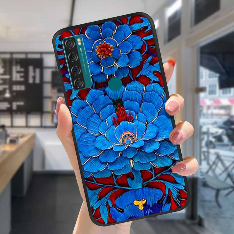 Для чехлов TCL 20S 20L 20se 20L+ 3D рельефные цветочные силиконовые тисненые чехлы для задней панели TCL 20S Защитные Coques Fundas TCL 20SE