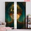 2pcs,2D Plane Printing Curtains Ethereal Tree Polyester Easy Install (without Rod) All Seasons Ldeal for Living Room and Bedroom