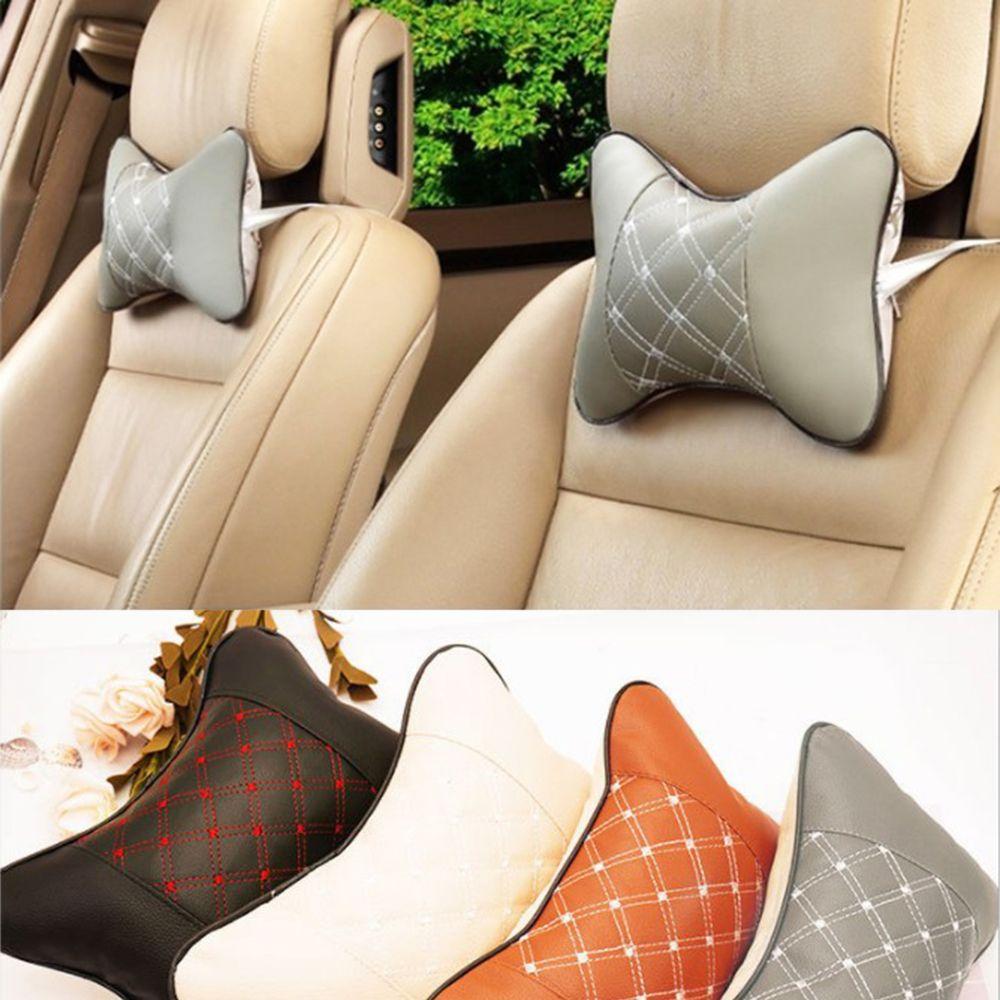 Comfortable Bone Cotton Leather Cushion Pad Head Neck Rest Pillow Restraint Car Seat Headrest