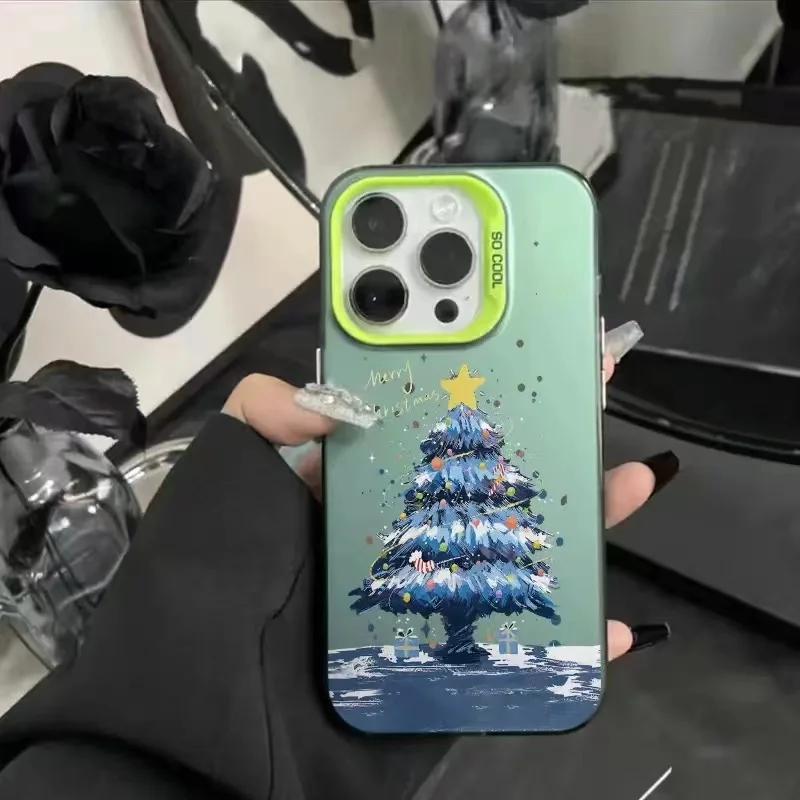 Новая Елка Новый Год Подарок Чехол для Телефона Для iPhone 15 14 11 12 13 Pro Max X XS XR 8 7 14 Plus Защита Камеры Покрытие Обложка
