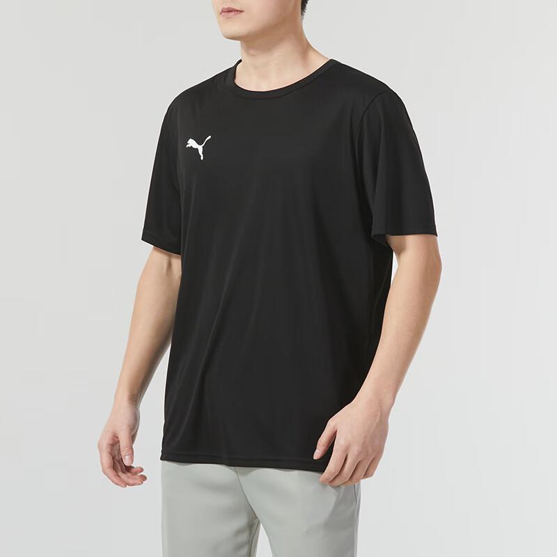 Puma Solid Color Breathable Fashion Casual Round Neck Short Sleeve Drop Shoulder T-Shirt Men Tops Black 706132-03