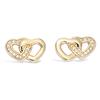 [L1265] - White Gold 'Love' Gold Plated Earrings - 11x7 Mm