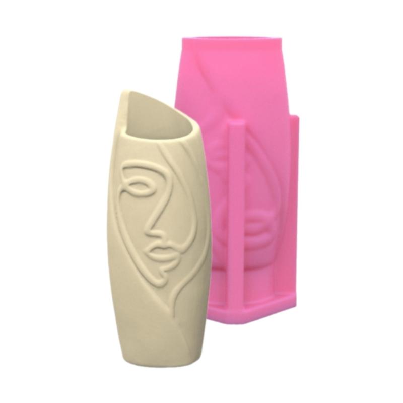 Artistic Half Face Vase Silicone Mold Functional Silicone Mold for Handmade Half Face Succulent Plant Holder Creation