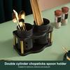 Chopstick Holder with Drainage Holes 2 Grids Large Caliber Orderly Kitchen Chopstick Case Shelf Dining Room Utensil