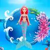 36CM Mini Colorful Glare Music Mermaid Princess Doll Girls Toy 3D Big Eyes BJD Princess Full Outfits  Dresses Collection Childrens Doll Gift