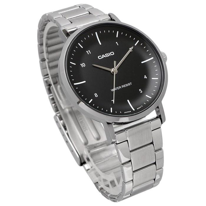 Женские аналоговые кварцевые часы Casio LTP-VT03D-1B, Черный металлический ремешок