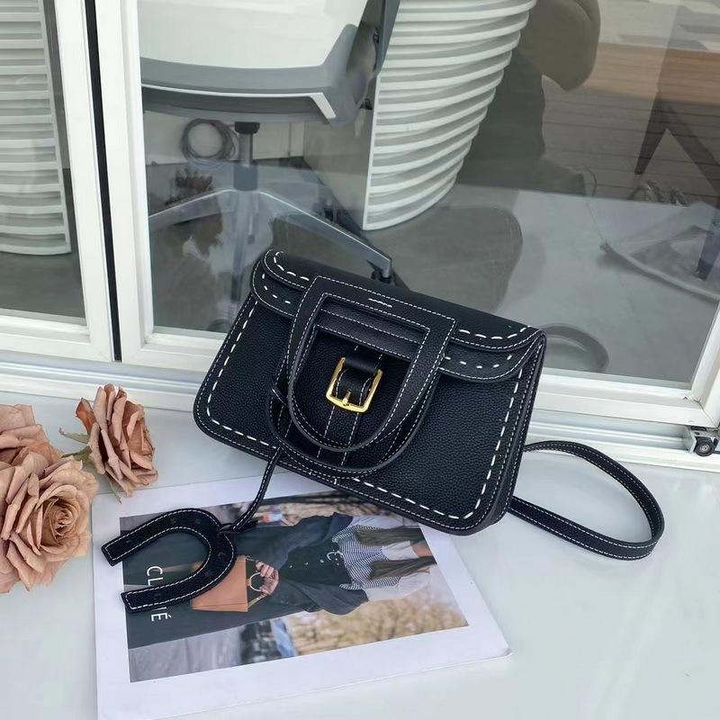 Новая сумка-подкова из кожи Togo с рисунком личи, сшитая вручную грубой нитью, ручная женская сумка через плечо из кожи