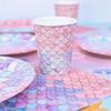 Birthday Decoration Supplies Little Mermaid Party Disposable Tableware Set Paper Plate Paper Cup