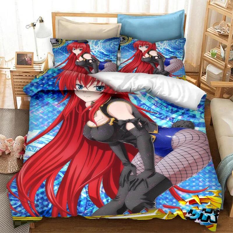 Anime High School DxD 2_3PCS Bedding Set Duvet Cover Bedroom Comforter Covers Single Twin King _Size Quilt Cover Home Textiles