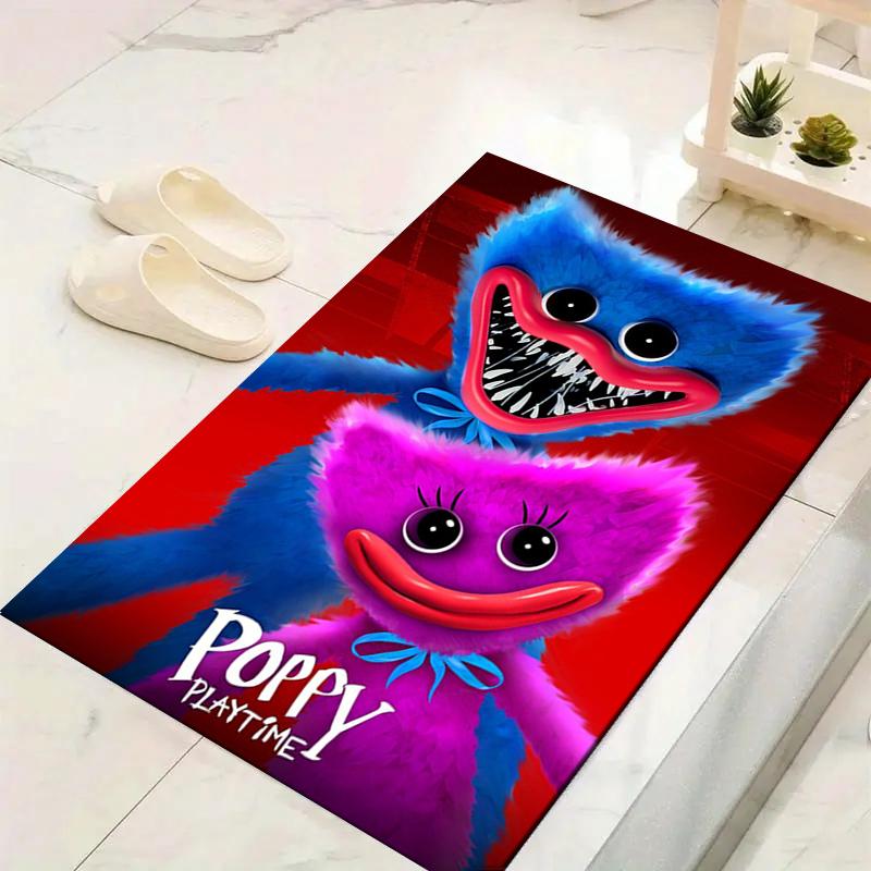 Monster Playtime Print Crystal Velvet Plush Rug AntiSlip Resistant Floor Carpet For Indoor Household Home Decoration