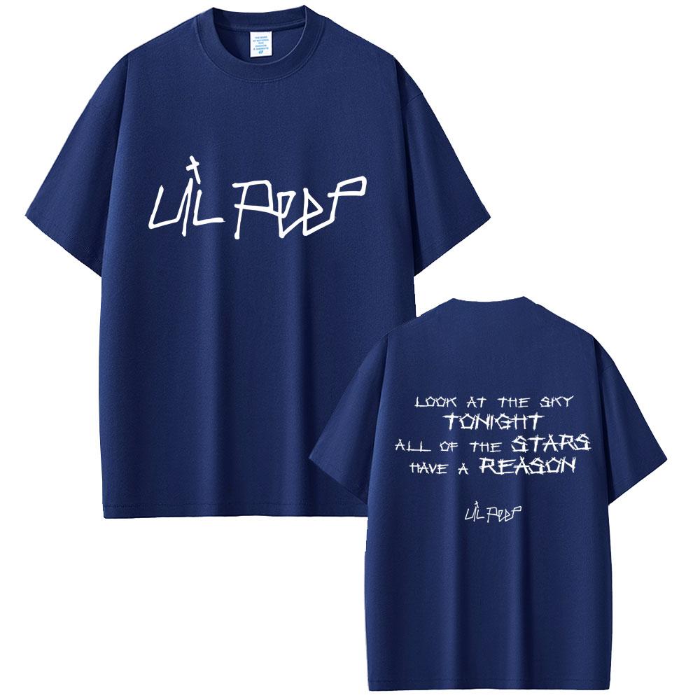 Рэпер Lil Peep Посмотри на небо сегодня Все звезды имеют причину Футболки Мужские Женские Хип-хоп Мода Поп-музыка Футболки