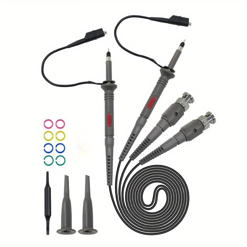 2pc P6100 Oscilloscope Probe 1X/10X Adjustable Attenuation 100MHz Bandwidth Leads Switchable Input Voltage Osciloscope Probes