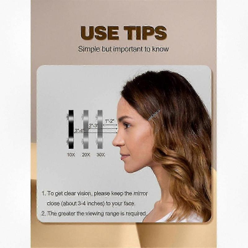 30X Magnifying Mirror with Tweezers and 2 Suction Cups - Portable Makeup Mirror for Grooming, Travel & Precise Beauty Care