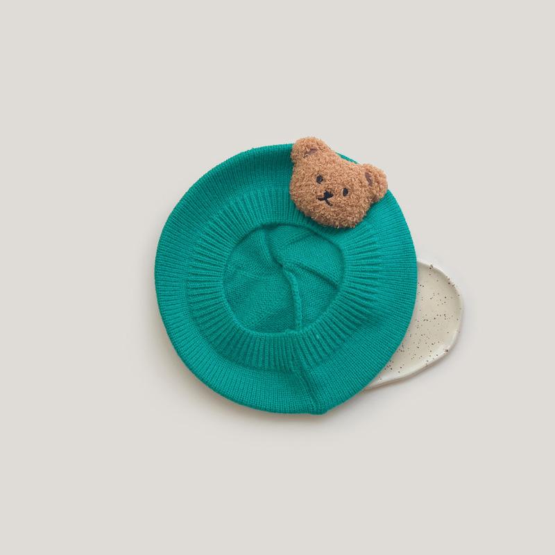 Cute Knitted Baby Hat Cartoon Bear Autumn Winter Kids Beret Hats for Girls Boys Cap Toddler Accessories Baby Stuff