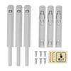 3Pcs Push Latch Widely Used Oxidation Resistant Door Latch Damper for Cabinet Door Closet Gray