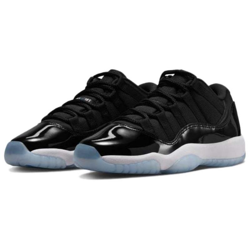 Air Jordan 11 Retro Low GS низкие баскетбольные кроссовки черные белые с круглым носком на шнуровке унисекс FV5121-004