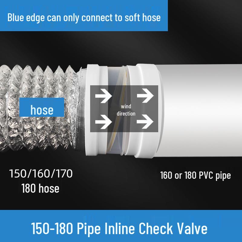 Fresh Air PVC Duct Non-Return Check Valve for Bathroom Ventilation and Exhaust Fan