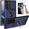 Protective Case - PROSHOP - for Samsung S22 Ultra - Rigid - Navy Blue - Reinforced Edge