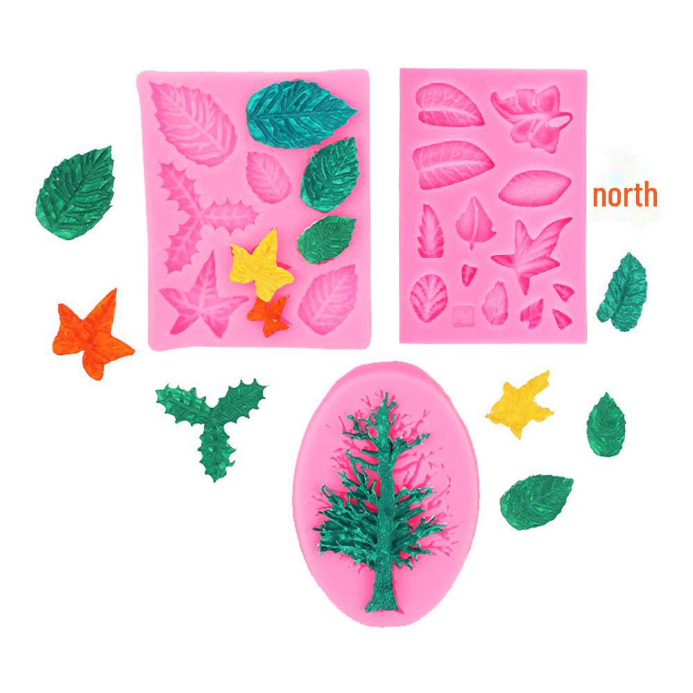 Large & Small Leaf Shaped Christmas Tree Fondant and Chocolate Mold