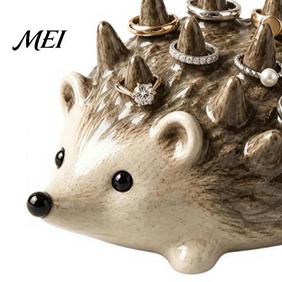 Resin Jewelry Organizer Hedgehog Ring Holder, Cute for Rings, Waterproof Animal Compact Ornament Storage Vanity Dresser Bathroom, Gift Women