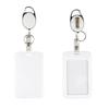 Simplicity Worker ID Card Holder with Retractable Badge Reel Clip Black White Color Employee ID Card Protector Office Supplies
