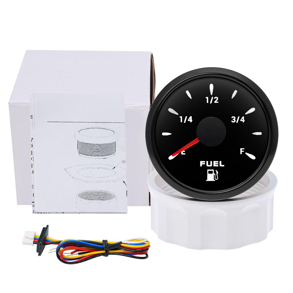 7 Color Backlight 52mm Water Level/Fuel Level Gauge/Water Temp Meter/Oil Press Meter/Voltmeter for Car Marine Yacht 12V 24V