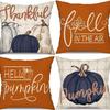 Various Harvest Festival Pumpkin Combination Pillow Covers Set of Four Thanksgiving Decorative Pillow Cushion Covers