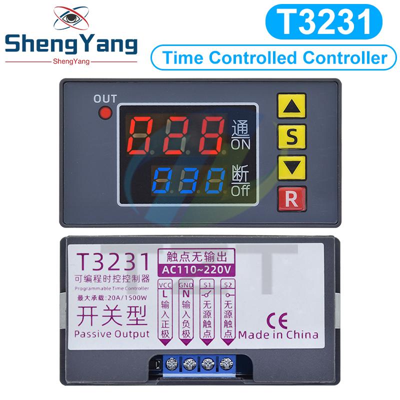 TZT AC 110V 220V T3231 Цифровое реле времени со светодиодным дисплеем Циклический таймер Управляющий переключатель Регулируемое реле времени Задержка времени