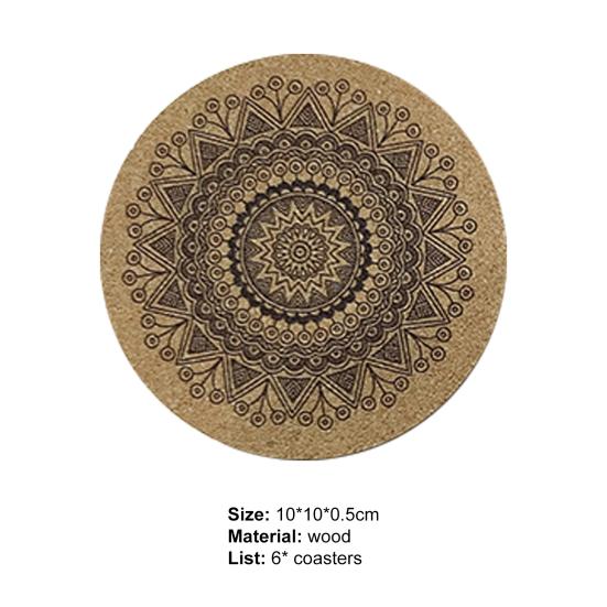 Yousheng 1 комплект подставок для чашки с цветочным узором, термостойкая деревянная подставка для стола, подставка для кофе и чая, домашний декор