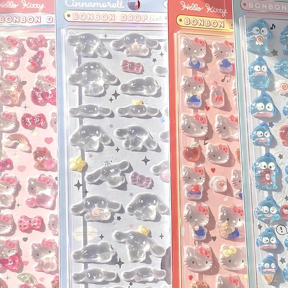 Стиль 7 Серия Sanrio 3D Наклейки Стереоскопический Рельеф Кристальный Пузырь Милые Мягкая Мелодия Куроми Мультяшные Наклейки-Награды для Детей Декор