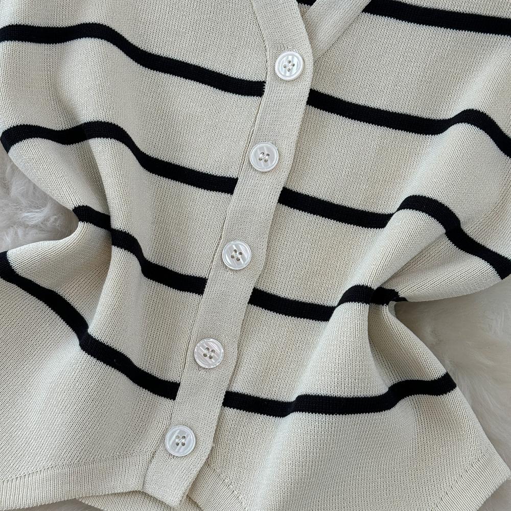 Комплекты из 2 предметов, женские наряды, полосатая вязаная майка без рукавов с v-образным вырезом + юбки с запахом, летняя юбка с высокой талией, модный комплект, Прямая поставка