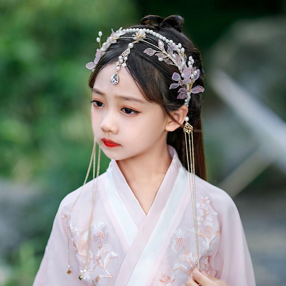 Косплей Реквизит Принцесса Длинная Кисточка Свадебный Головной Убор Женский Головной Убор Ханфу Повязка на Голову Аксессуары для Волос