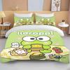 10 размеров Sanrio Keroppi печатный комплект постельного белья мультфильм аниме пододеяльник одеяло наволочка мальчики девочки дети взрослые король подарок