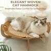 Wicker Cat Hammock, A Reversible Pet Hammock Suitable for All Seasons, A Breathable and Cool Summer Cat Bed, Comfortable Hammock