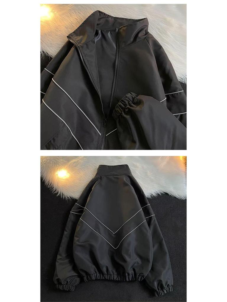 2023 Унисекс Светоотражающая однотонная ветровка куртка - функциональная и модная