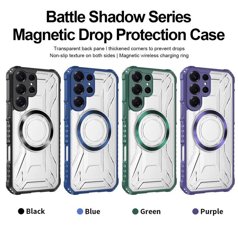 Кросс-платформенный Чехол-магнит Battle Shadow для Samsung S26 Ultra Galaxy A56 A16 - Ударопрочный CD-узор и Защита