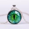 Dragon Eyes Necklace Evil Eye Round Clear Glass Cabochon Time Gem Handmade Necklaces Pendants Personality Gothic Jewelry