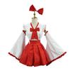 Косплей святыни Красный Белый x Красный Демон Лисица святыни Цельный японский стиль кимоно Лолита оборка повседневный костюм на Хэллоуин милый костюм