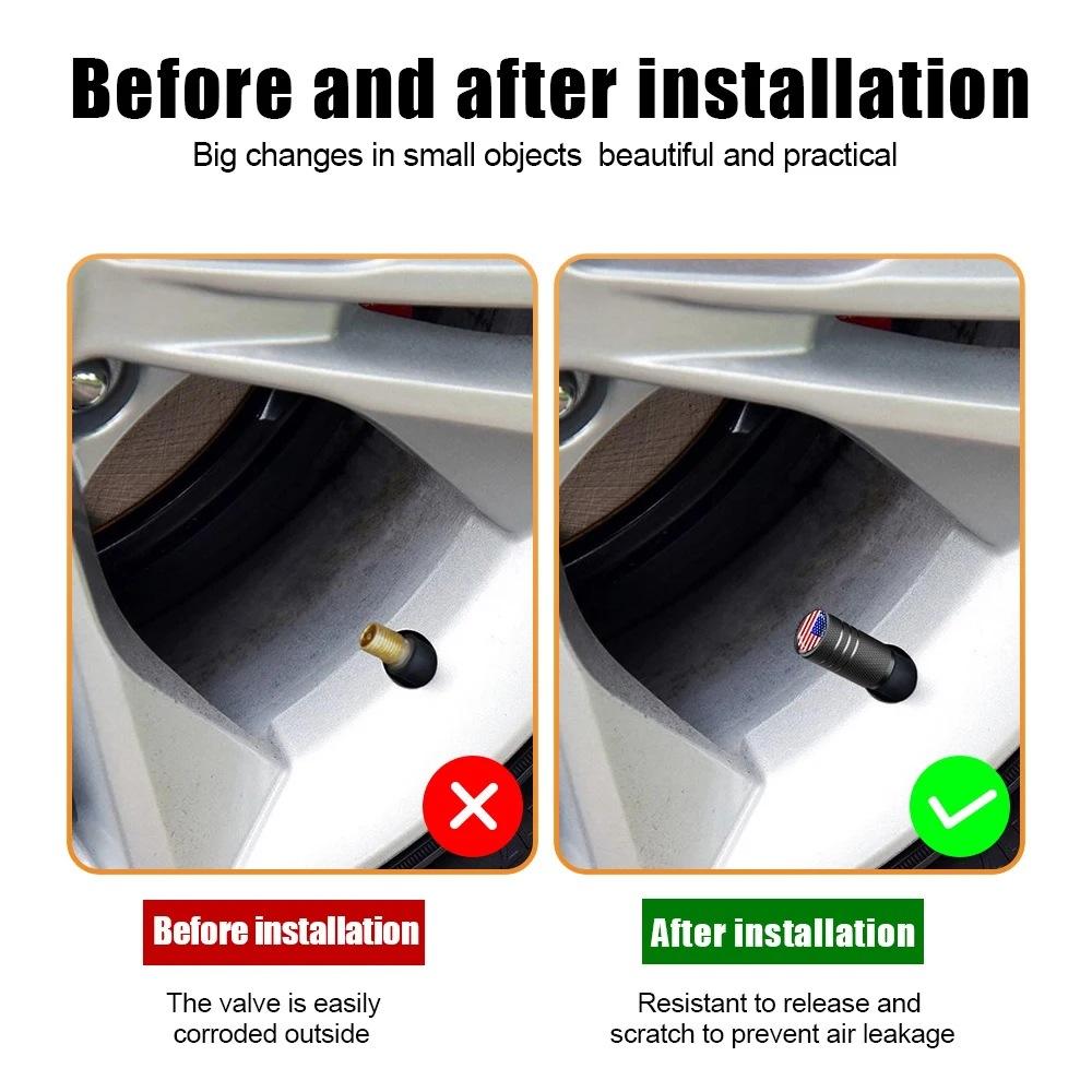 4 шт. Эпоксидная эмблема Американский флаг колпачок на ниппель для воздуха колпачок клапана с тремя прорезями из алюминиевого сплава для автомобильной шины