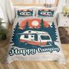 Happy Camping Duvet Cover Queen Twin Rv Camping Comforter Cover Camper Bedding Set Microfiber Bedspread Cover For Boys Girls