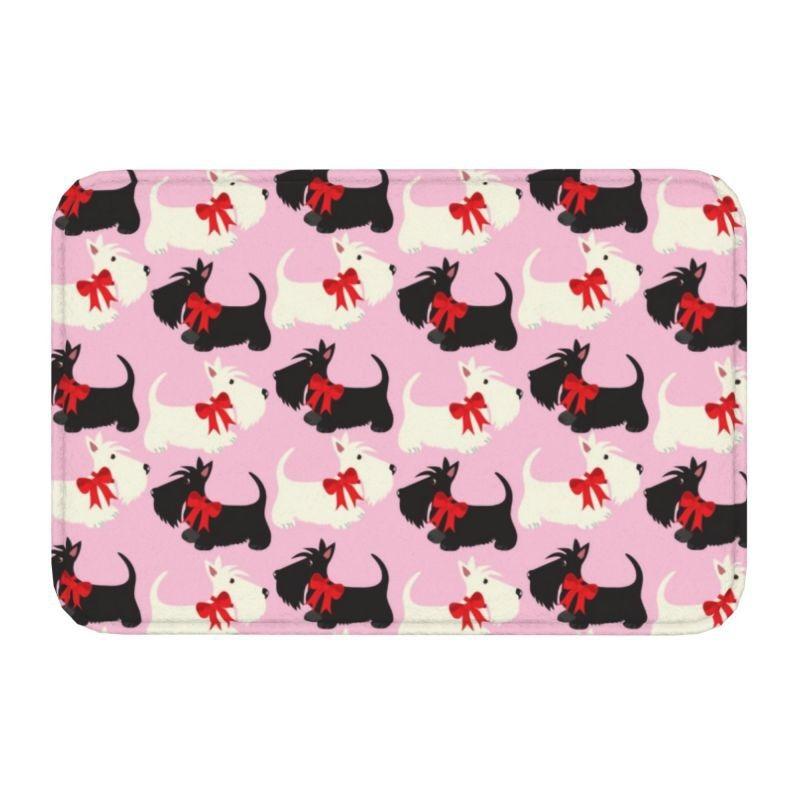 Cute Scottish Terrier  Front Door Floor Entrance Mats Indoor Scottie Dog Bath Kitchen Doormat Toilet Carpet Rug Home Decoration